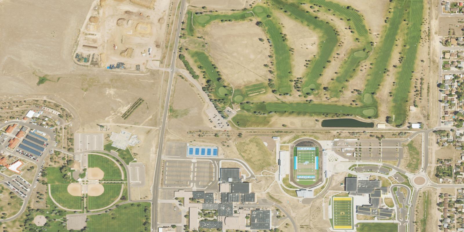 Satellite view of Prairie View Golf Course