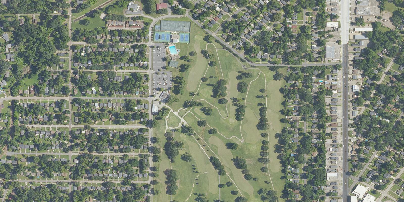Satellite view of Querbes Park Golf Course