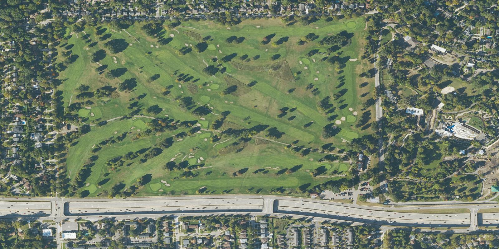 Satellite view of Rackham Golf Course
