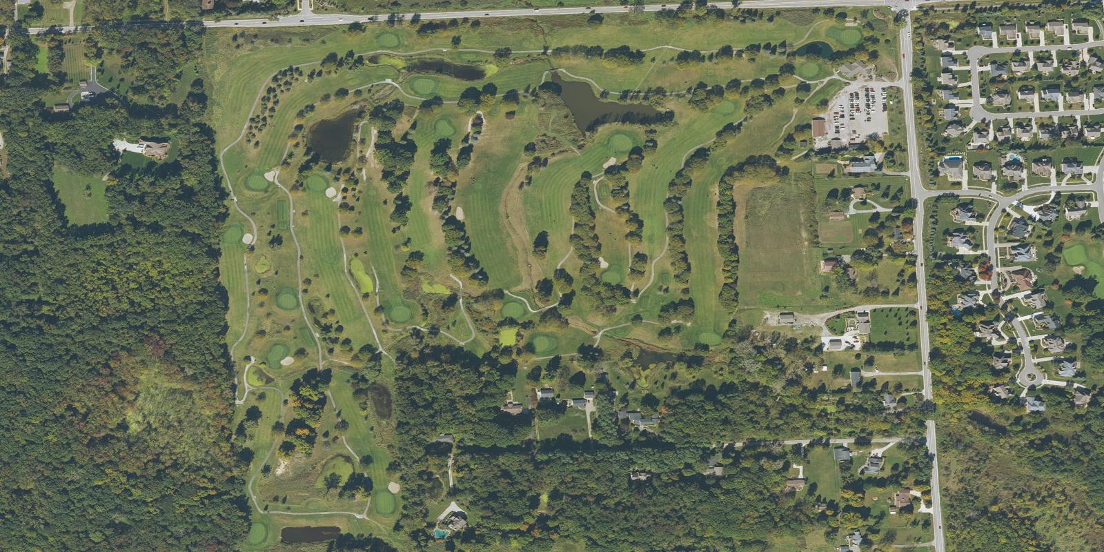 Satellite view of River Bank Golf Course