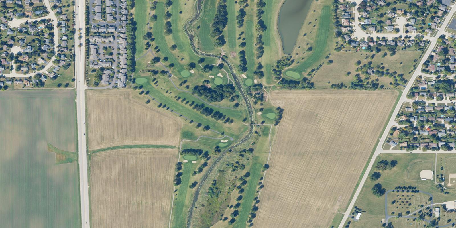 Satellite view of River Heights Golf Course