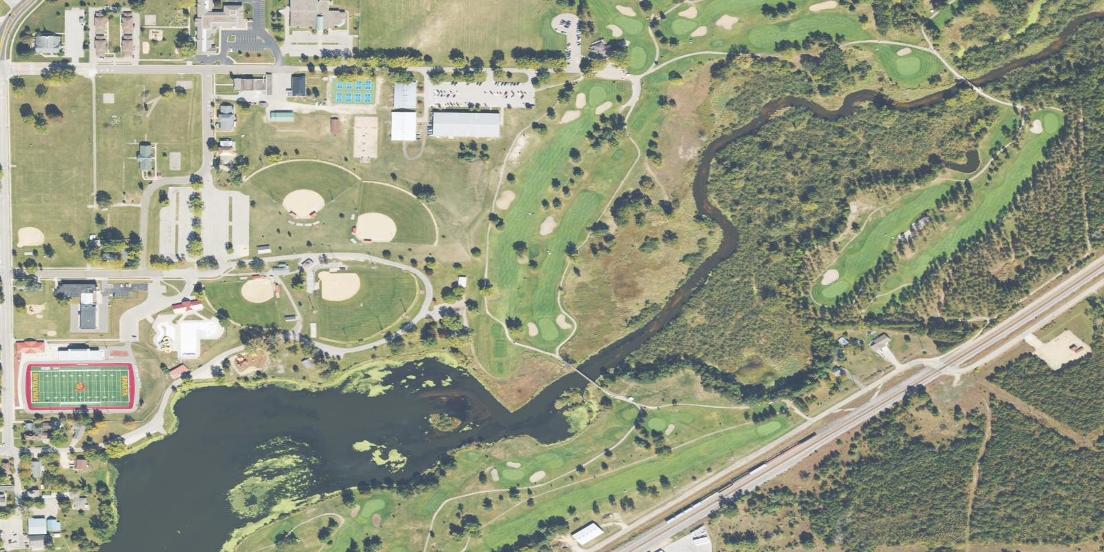 Satellite view of River Run Golf Course