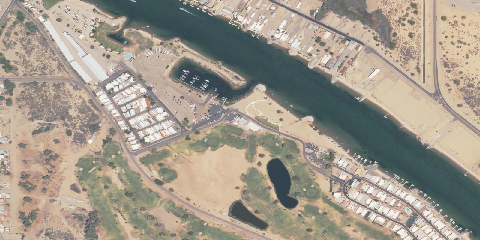 Satellite view of Rivers Edge Golf Course
