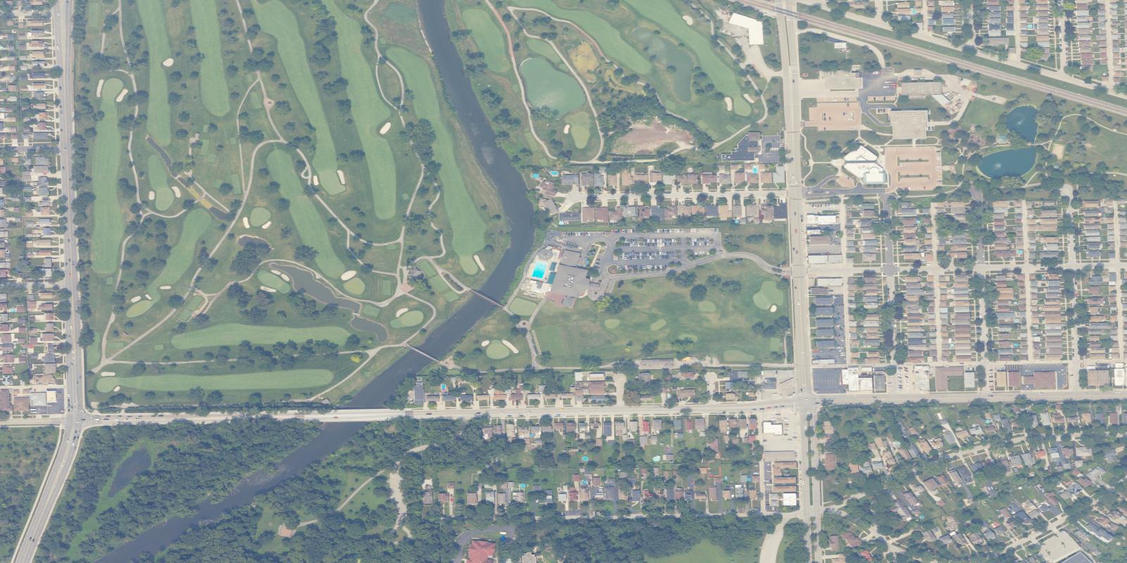 Satellite view of Riverside Golf Course North Course