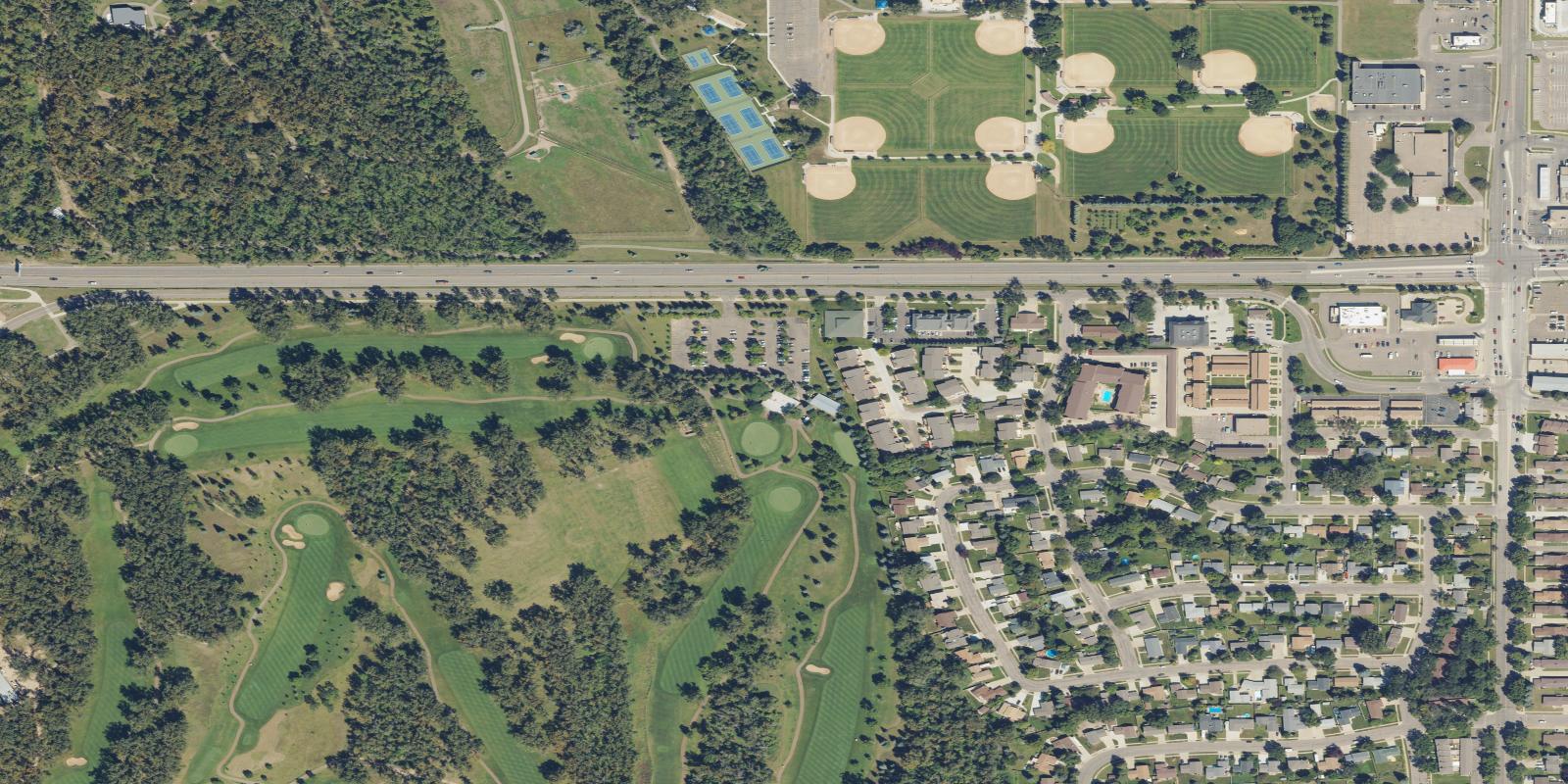 Satellite view of Riverwood Golf Course