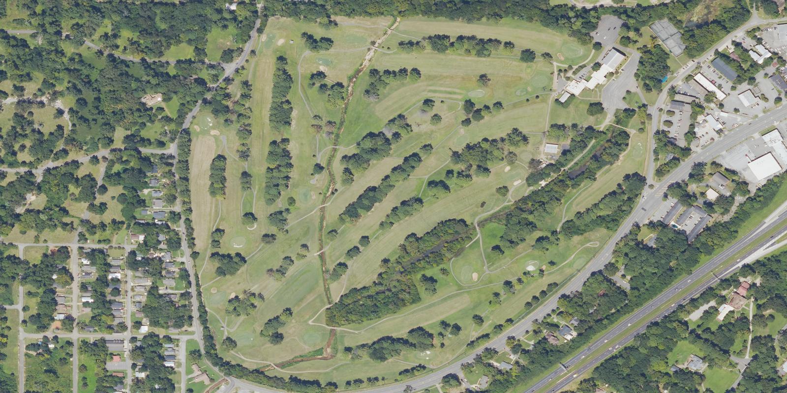 Satellite view of Roebuck Municipal Golf Course