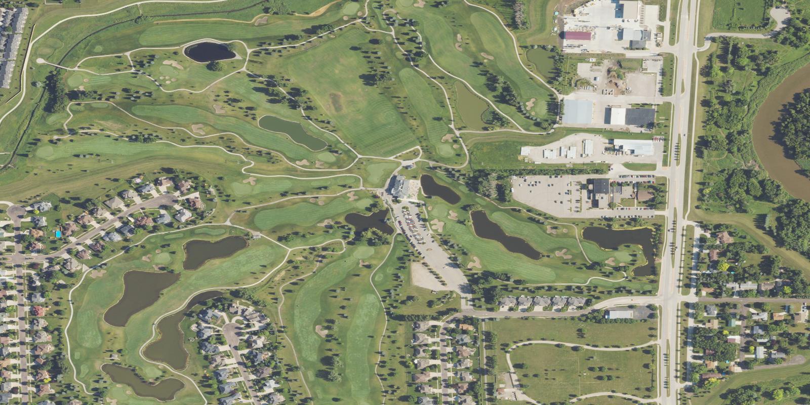 Satellite view of Rose Creek Golf Course