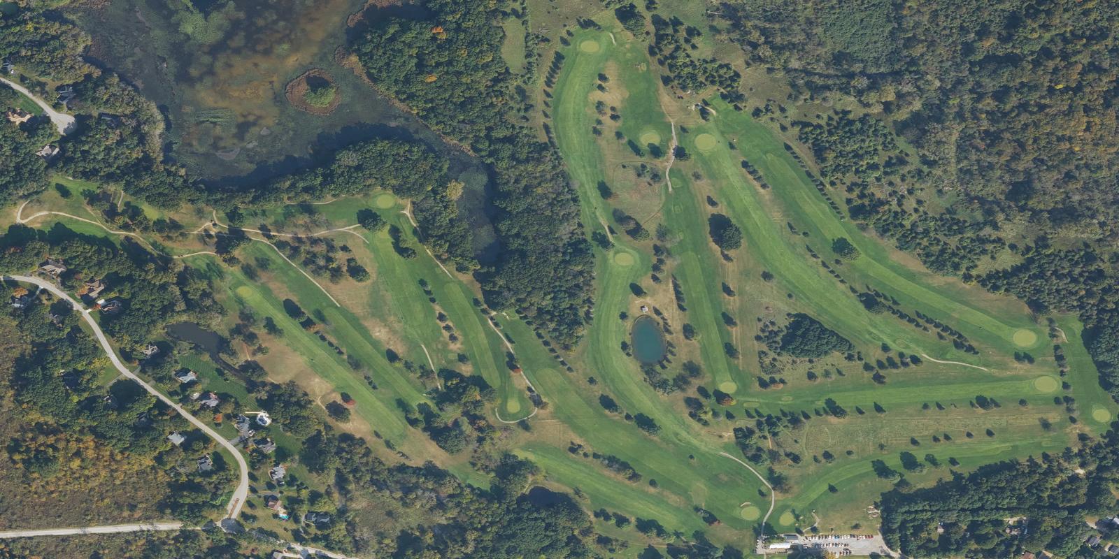 Satellite view of Rush Lake Hills Golf Club