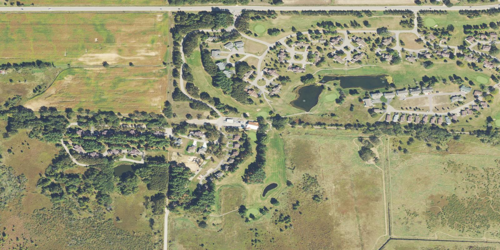Satellite view of Saddle Ridge Golf Course