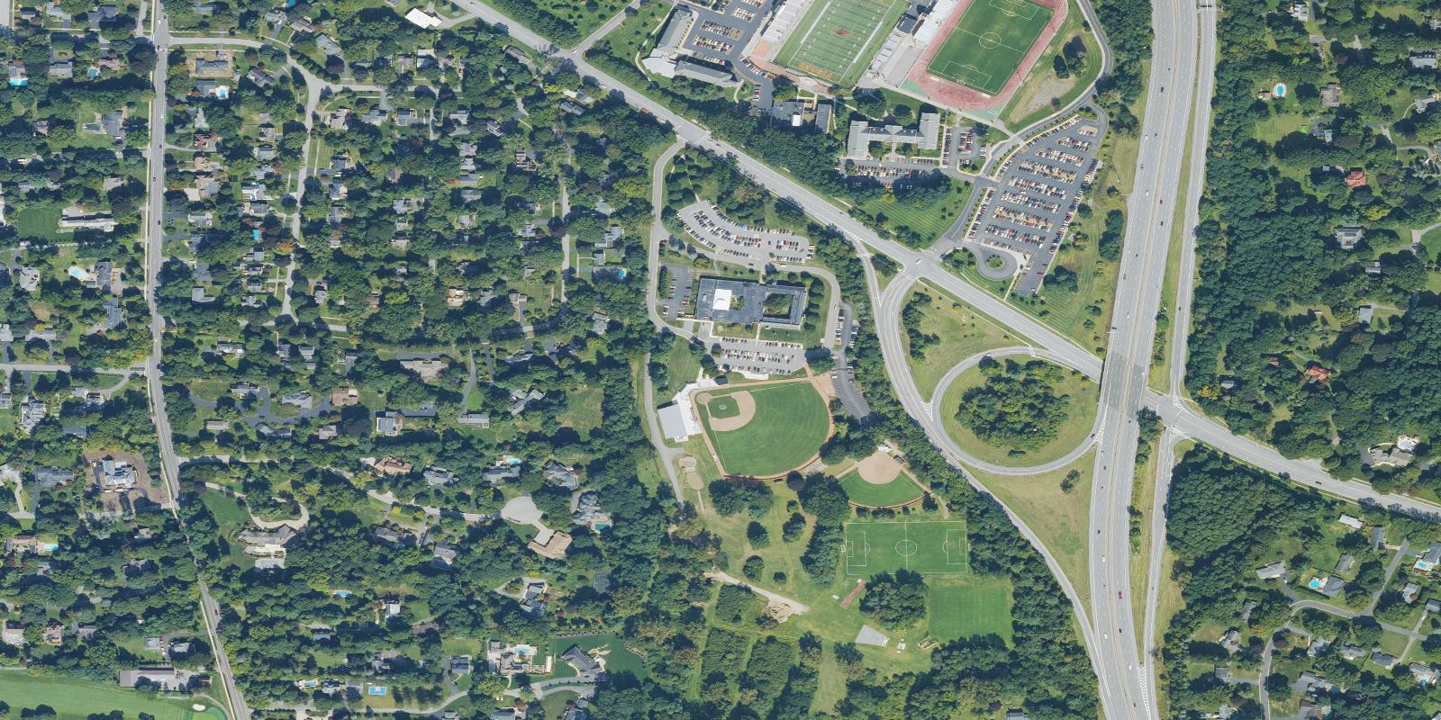 Satellite view of Saint John Fisher Golf Course