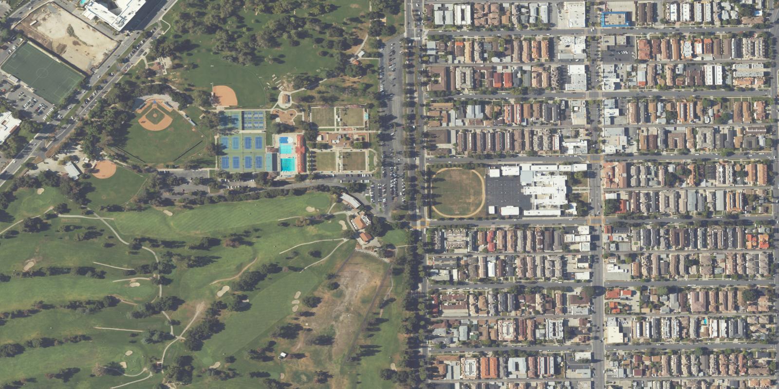 Satellite view of Santa Anita Golf Course