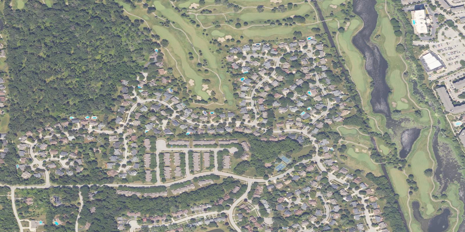 Satellite view of Seven Bridges Golf Club