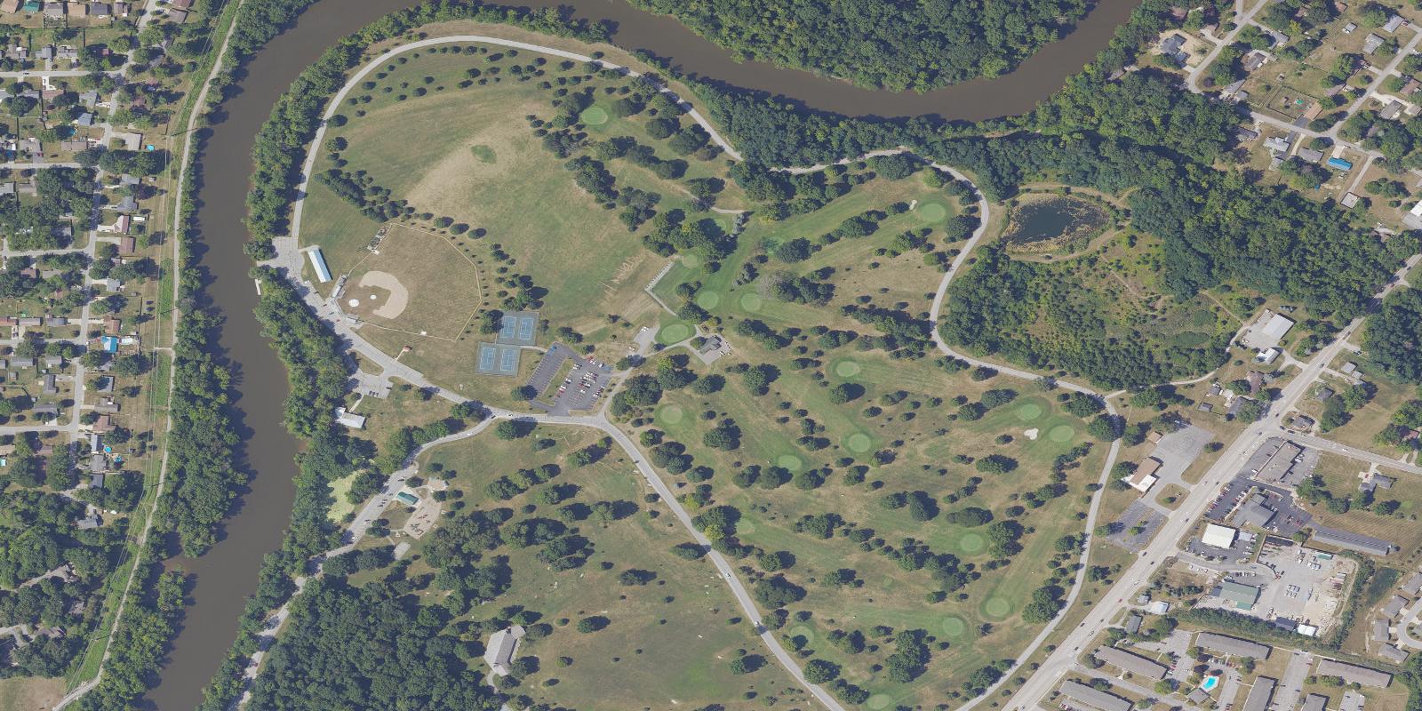 Satellite view of Shoaff Park Golf Course