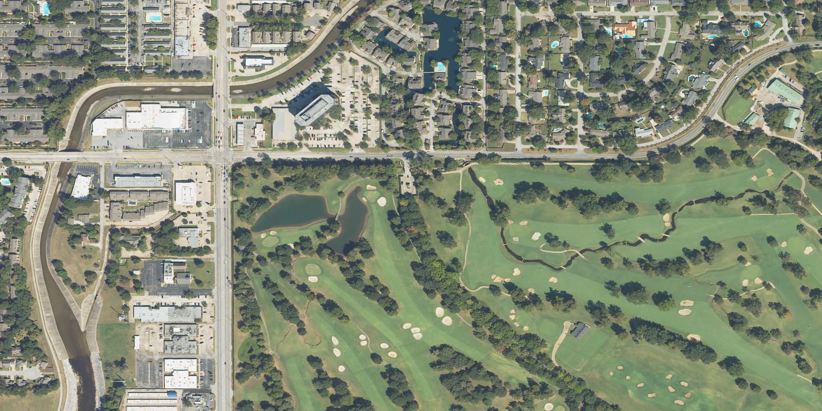 Satellite view of Southern Hills Country Club