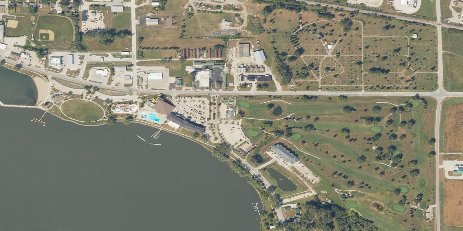 Satellite view of Sunrise Pointe Golf Course
