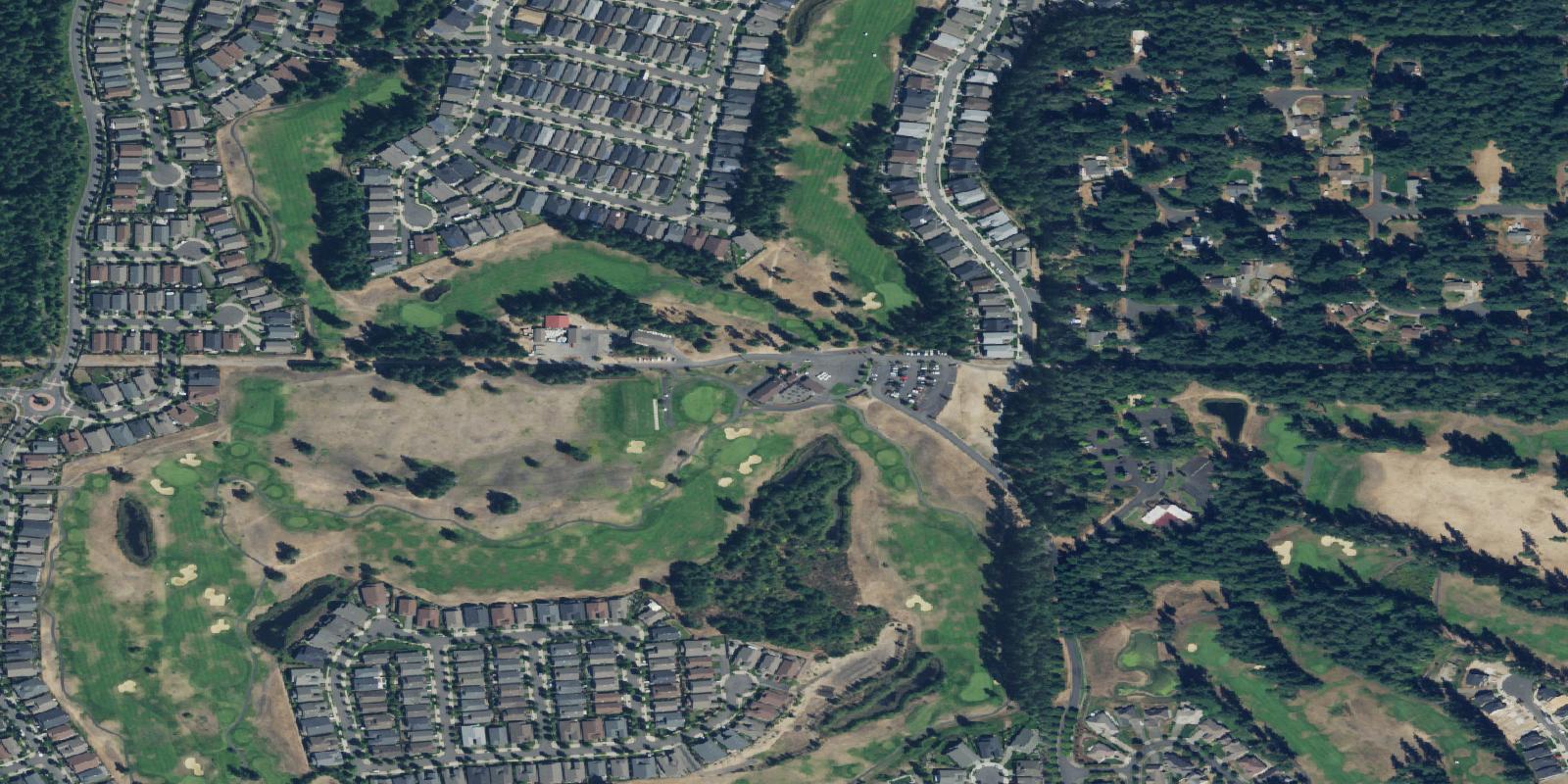 Satellite view of The Golf Club at Hawks Prairie - Woodlands - Links Course