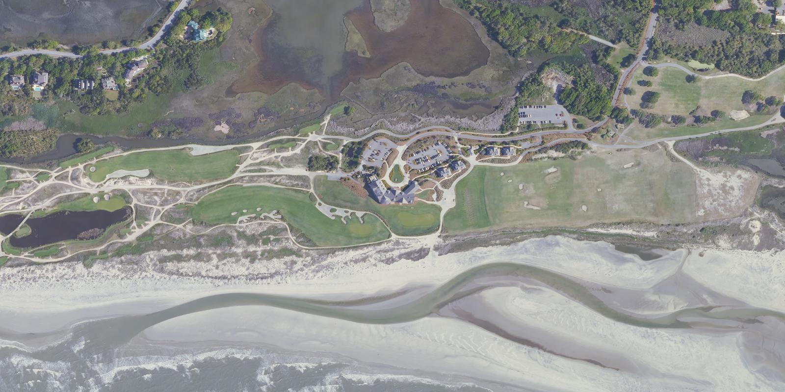 Satellite view of The Ocean Course at Kiawah Island