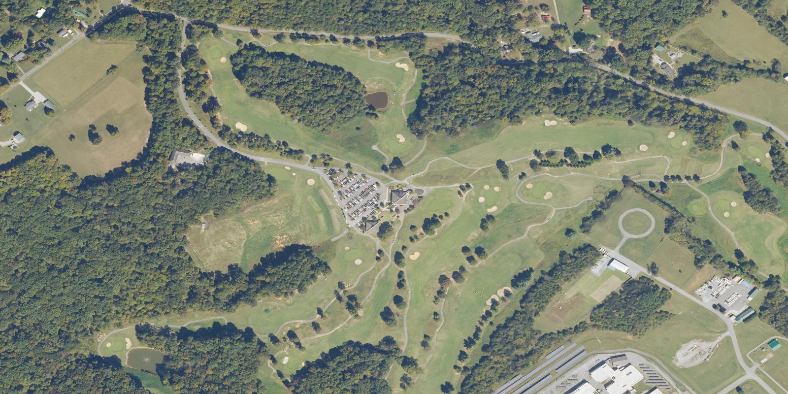 Satellite view of Three Ridges Golf Course