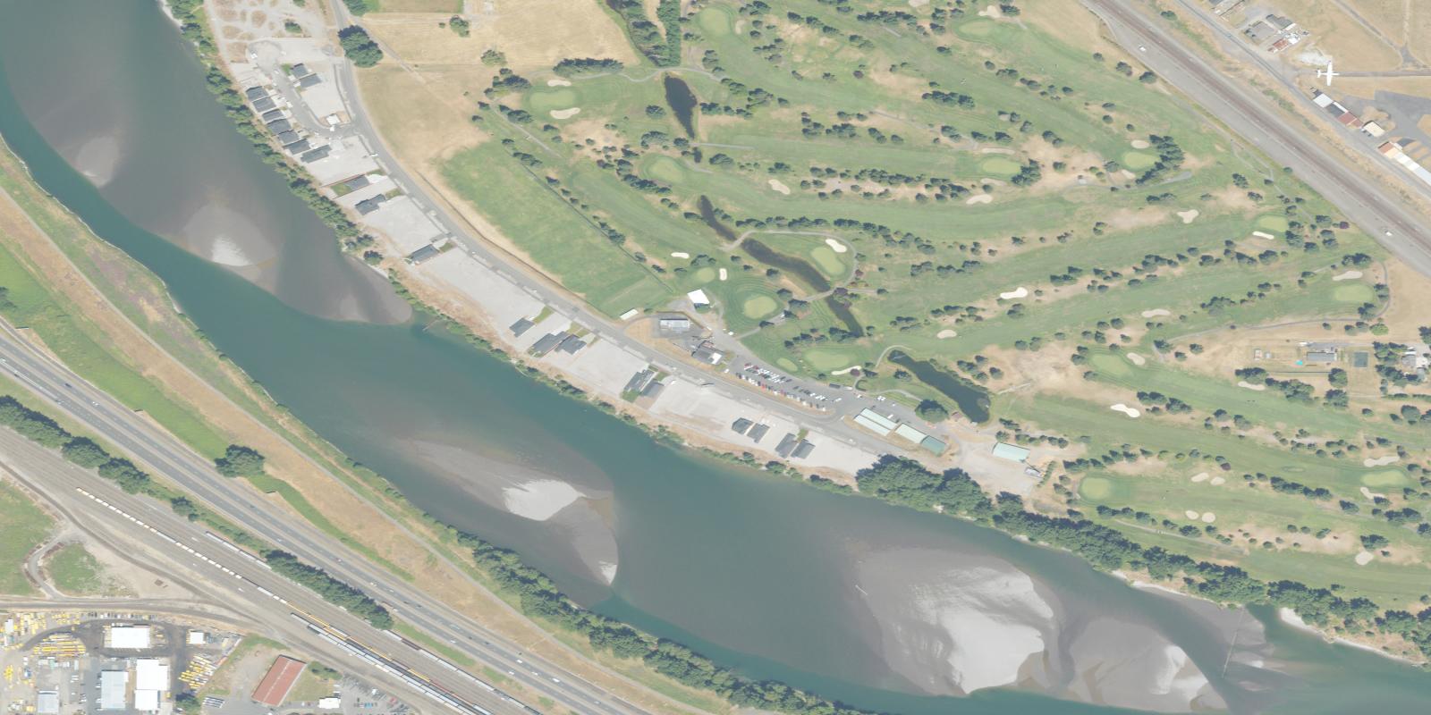 Satellite view of Three Rivers Golf Course
