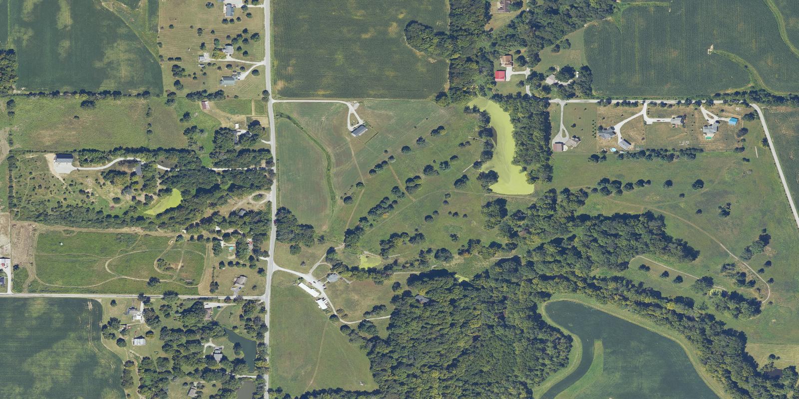 Satellite view of Tomahawk Hills Golf Course