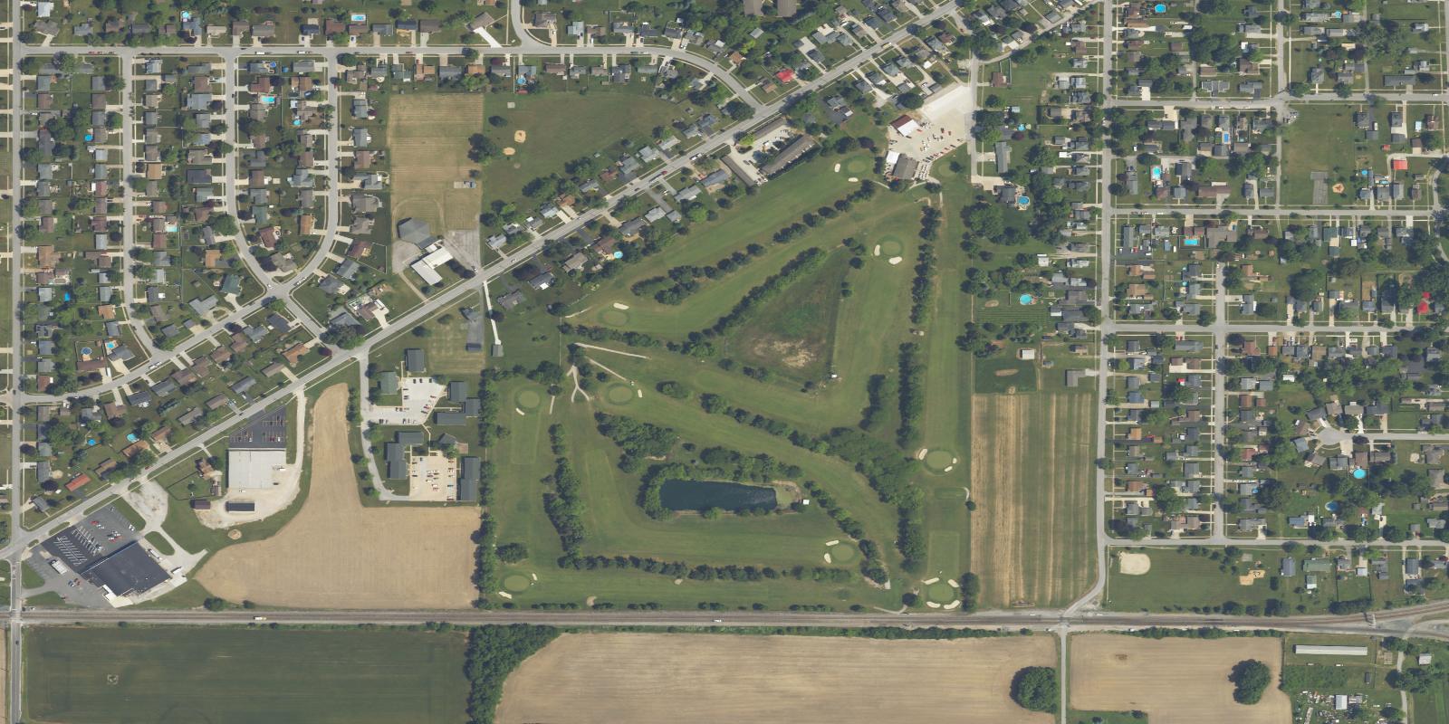 Satellite view of Twin Lakes Golf Course