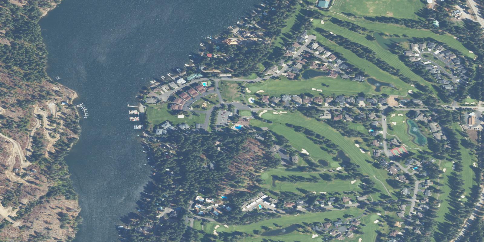 Satellite view of Twin Lakes Village Golf Course