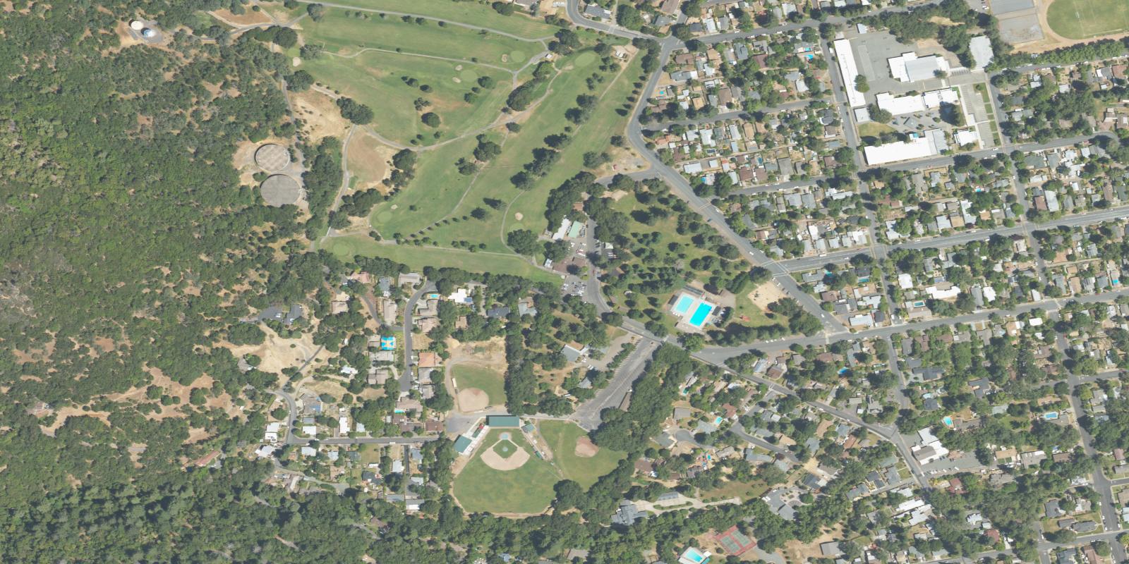 Satellite view of Ukiah Municipal Golf Course