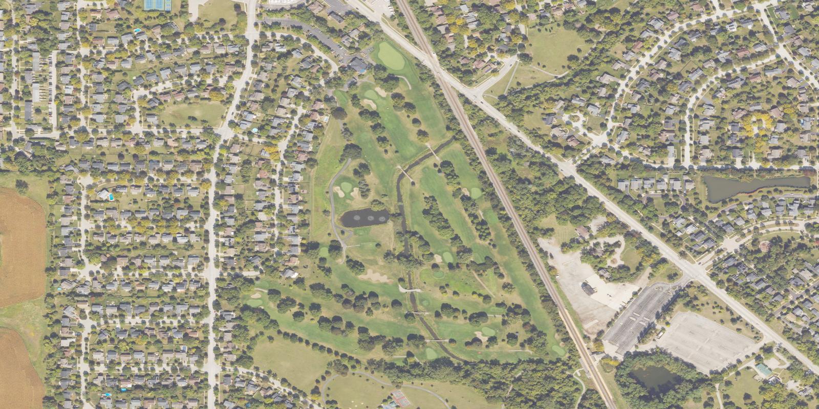 Satellite view of Vernon Hills Golf Course