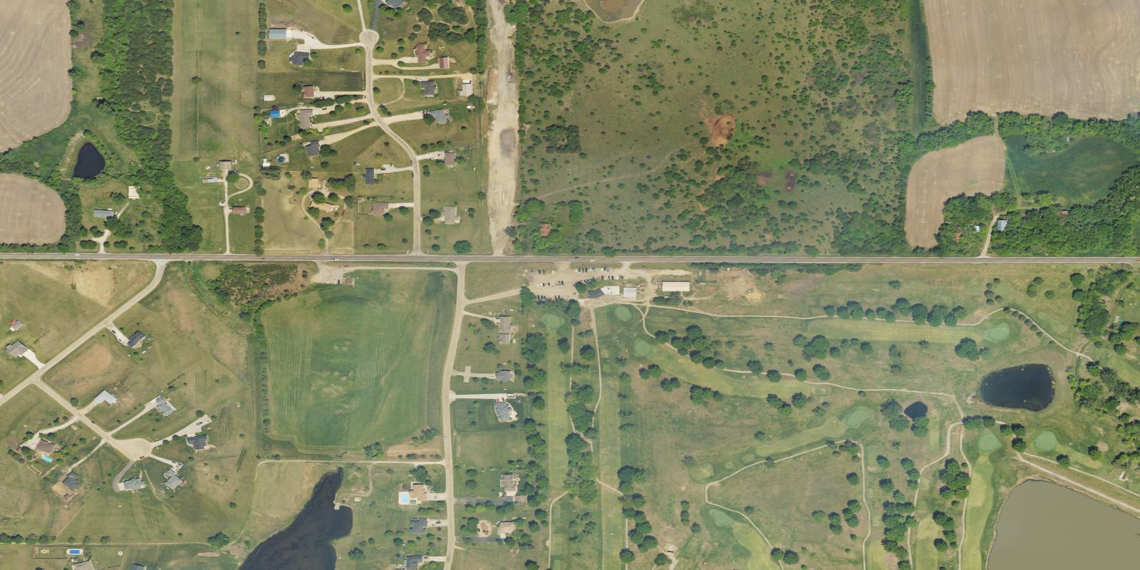 Satellite view of Village Greens Golf Course