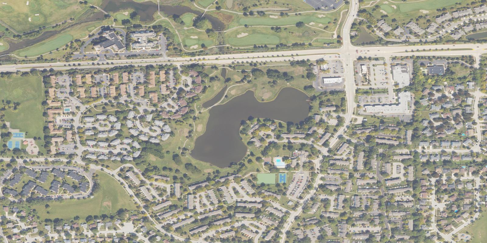 Satellite view of Walnut Greens Golf Course