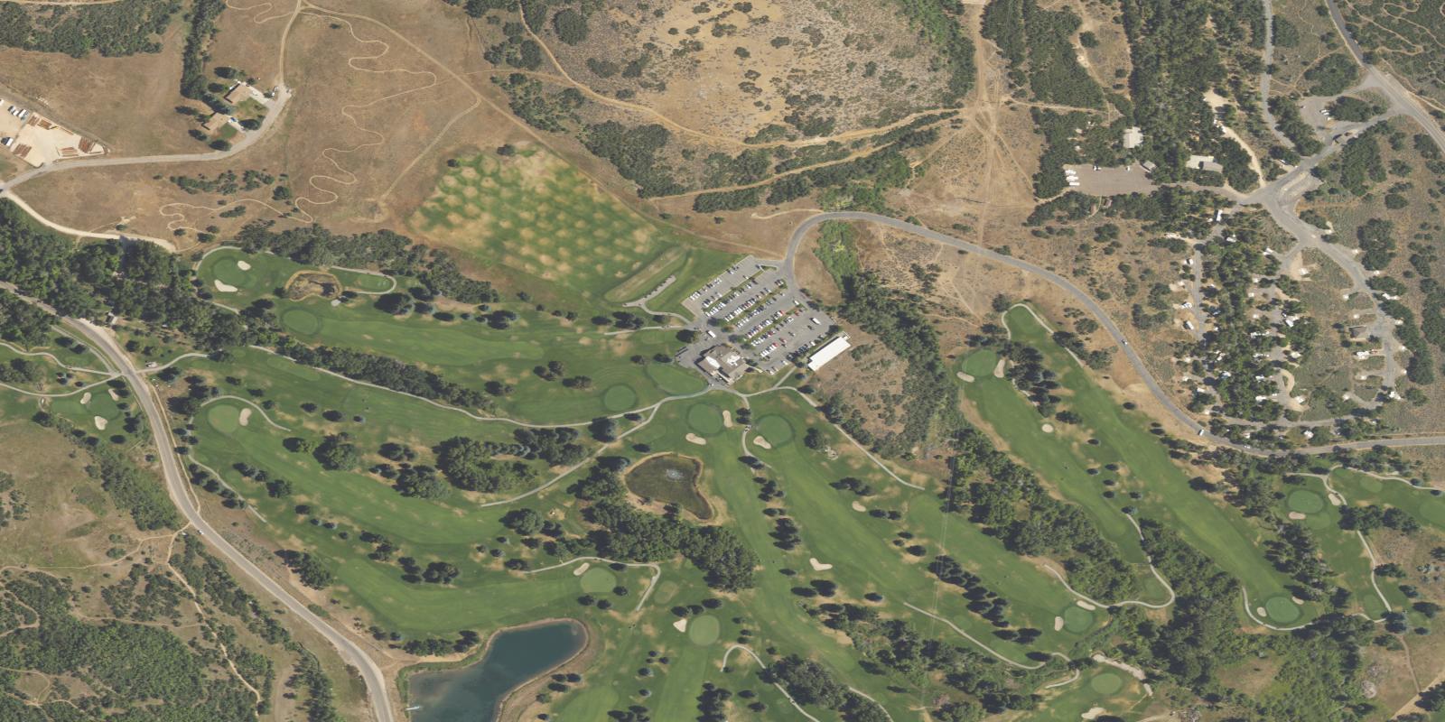 Satellite view of Wasatch Mt. State Park Golf Course - Lake