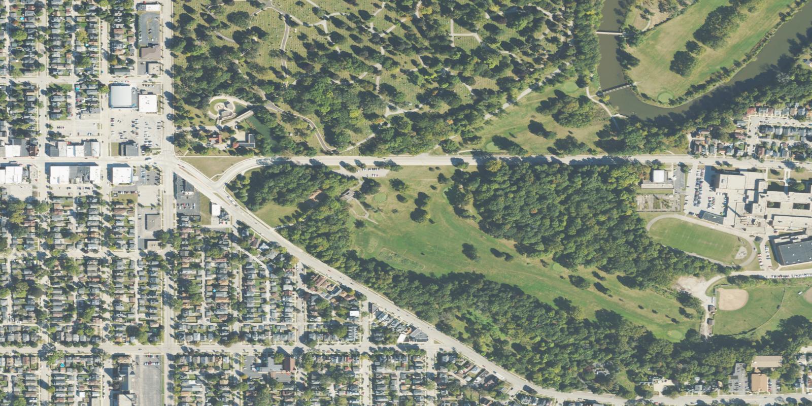 Satellite view of Washington Park Golf Course