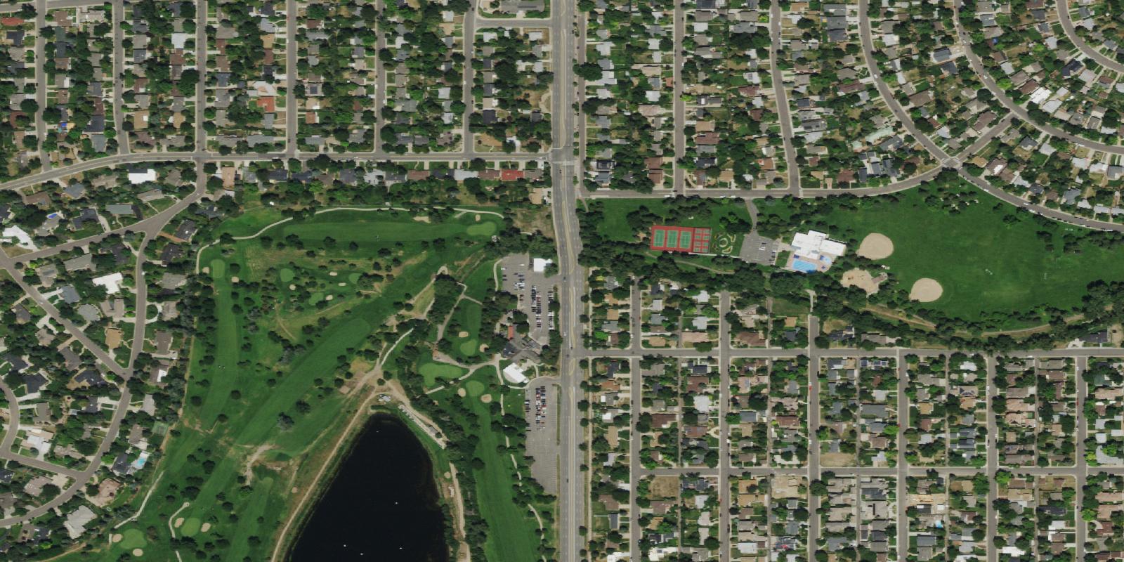 Satellite view of Wellshire Golf Course