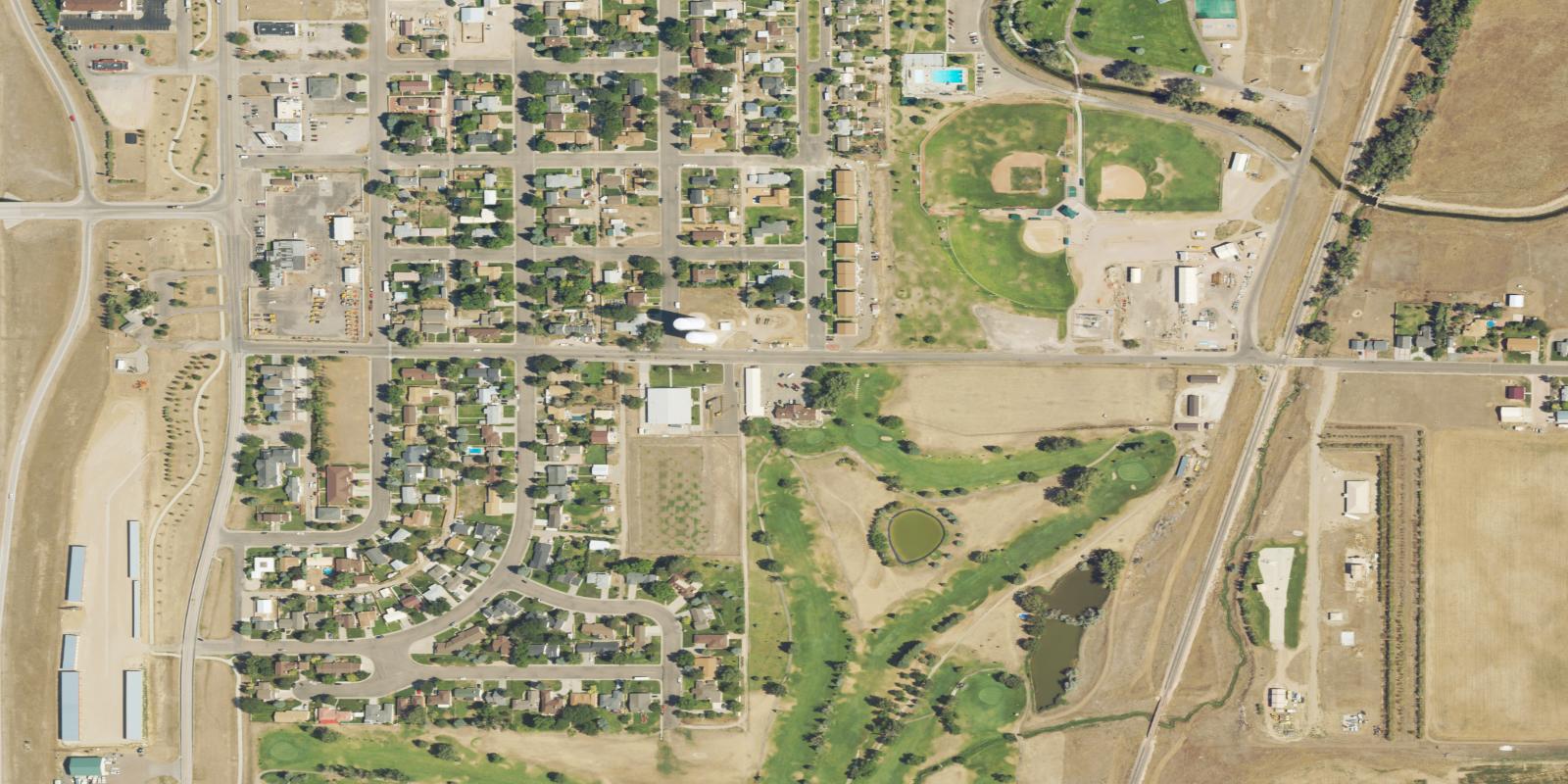 Satellite view of Wheatland Golf Course