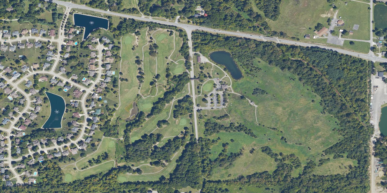 Satellite view of Whispering Hills Golf Course