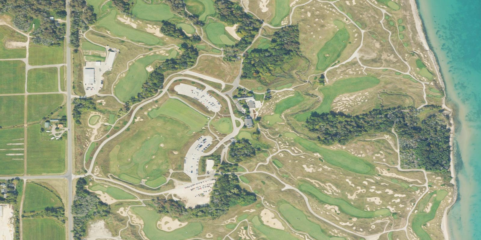 Satellite view of Whistling Straits - Straits Course