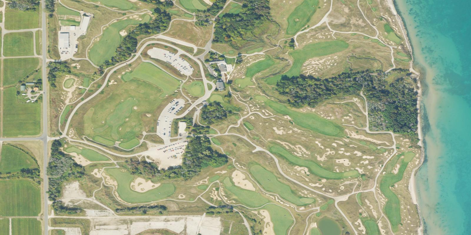 Satellite view of Whistling Straits