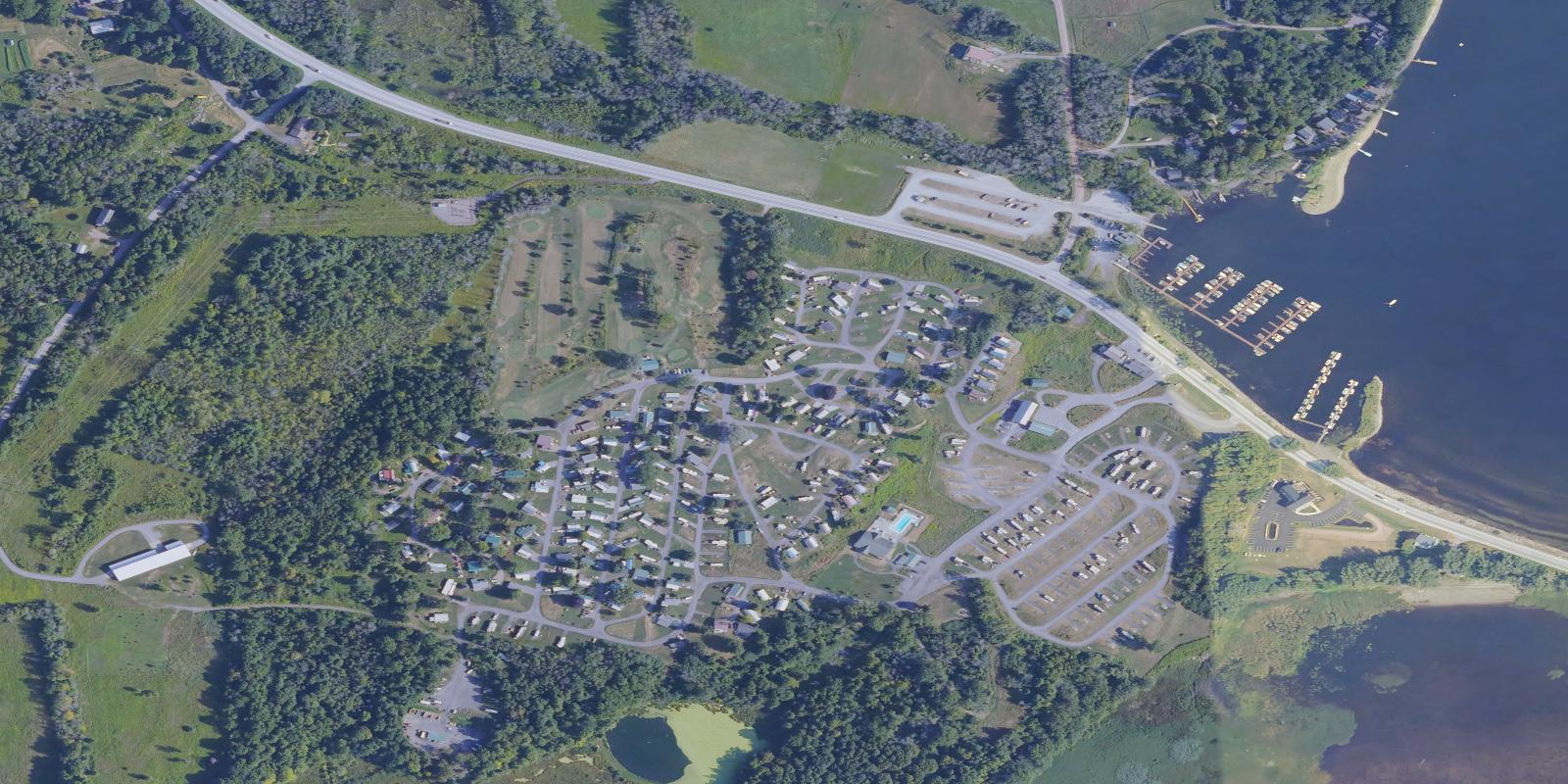 Satellite view of Wilcox Cove Golf Course