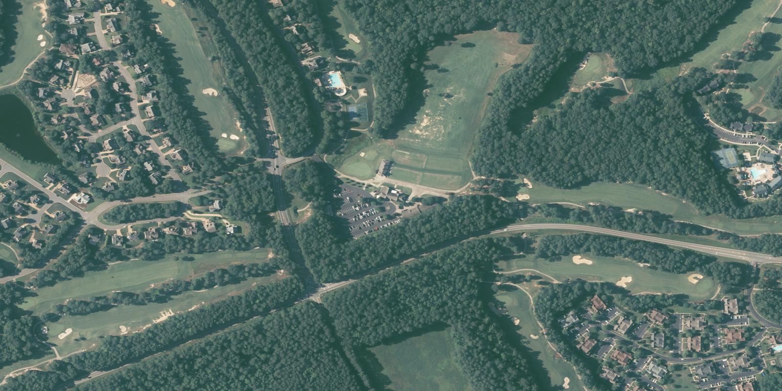 Satellite view of Williamsburg National - Jamestown Course